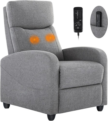 Gray fabric recliner chair - gray,