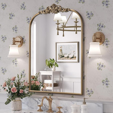 Arched Gold Vintage Mirror