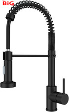 Black kitchen tap sink - black, mixer