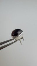 Red Oval GARNET  Sterling