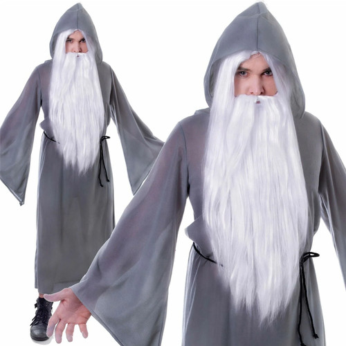 Adults grey wizard cloak fancy - grey,