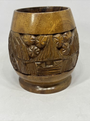 Wooden tiki mug - tiki, &
