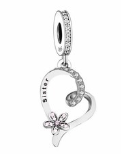 SISTER & SPARKLING DAISY HEART