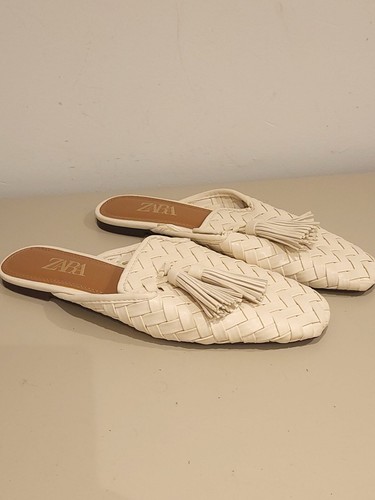 Zara tasseled woven mules slip - woven,