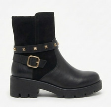 Womens Biker Boots Black Ankle