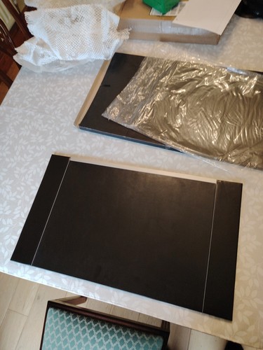 Faux leather desk mat large - leather, 40