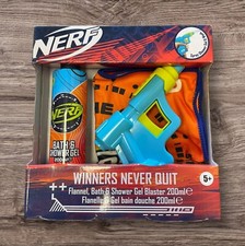 Nerf Winners Never Quit Flannel,Bath & Shower Gel Blaster Childrens Gift Set