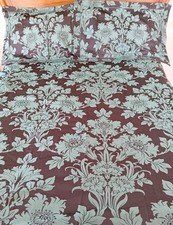 Marks & Spencer King Size Duvet Cover & 2 Pillowcases Turquoise Green & Grey