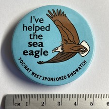 Collectible pin badge RSPB YOC Young Ornithologists Club helped the Sea Eagle