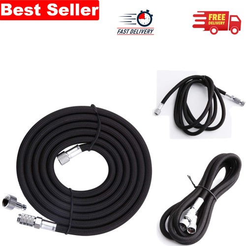 Black braided airbrush hose - black,