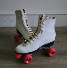 Vintage 1980's Roller Derby Skates Boots White UK Size 9 Lovely Condition 