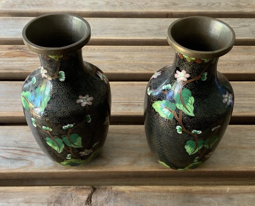 Cloisonné vases matching - cloisonné,