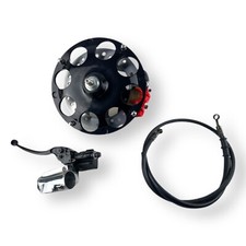 Lambretta GP Indian Outboard Pepperpot Disc Brake Kit Black w/ Red Drum Links