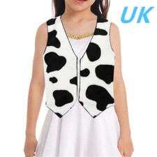 UK Kids Girls Cow Printed Vest