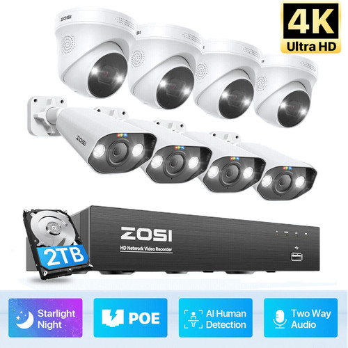 Zosi 8ch nvr 8mp poe - 8mp, cctv