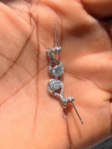 Moissanite drop earrings with - moissanite,