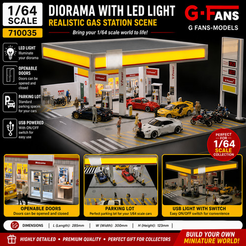 Diorama car garage - 1/64,