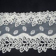 Cotton Lace Ribbon Trim DIY Sewing Craft Fabric Embroidery ivory 10 yards roll 