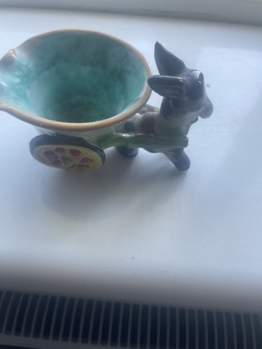 Ceramic donkey pulling - donkey, a