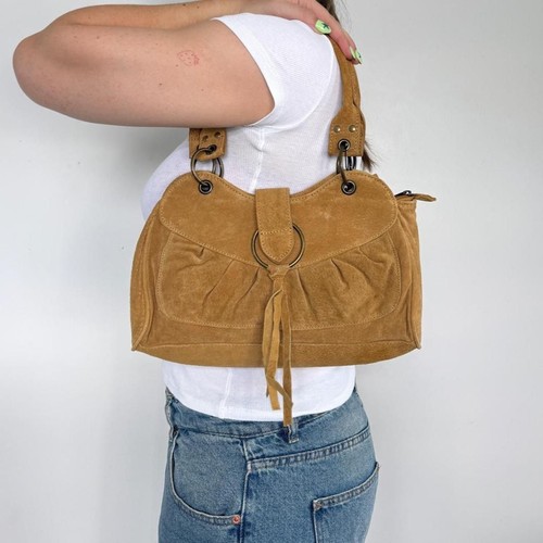 Tan genuine suede - genuine, leather
