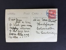 T GB 1918 COLWINSTONE COWBRIDGE RUBBER POSTMARK ON POSTCARD TO LOCAL