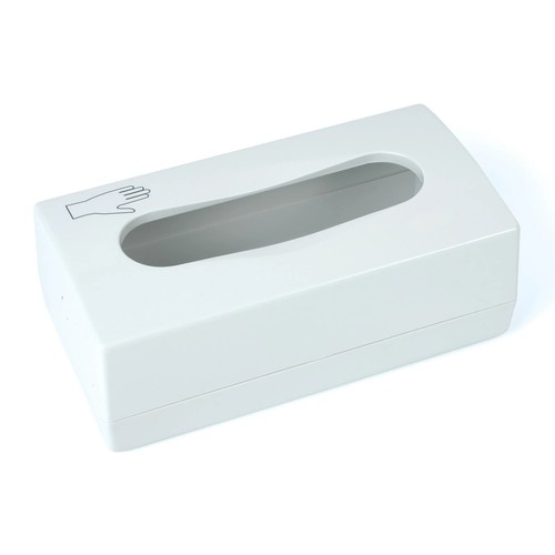 White plastic glove dispenser - white,