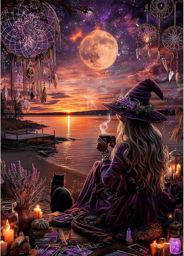 Witch diamond art - witch,