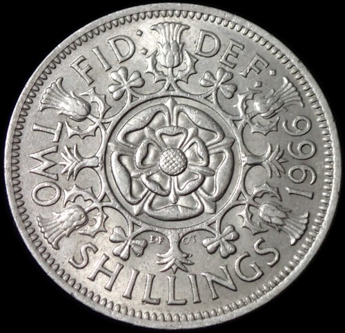 Two shillings 1966 - uk,