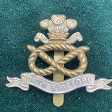 North Staffordshire Regiment Cap Badge Brass
