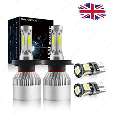 For Vauxhall Vivaro 2pcs 6000K White H4 LED Headlight Bulbs Conversion Kit