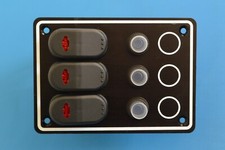 Switch Panel Waterproof  3 Gang 12V Boat Caravan Motorhome Narrowboat
