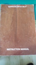 Original Garrard SP25 Mk lV Turntable Instruction Manual
