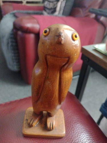 Carved bird vintage wooden - vintage,