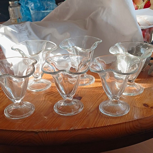 Set clear glass floral - set,