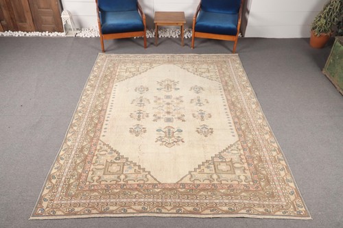 Vintage turkish rug 8x8 ft - vintage,