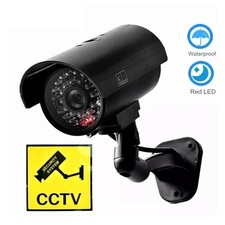 FAKE DUMMY CCTV SECURITY CAMERA BLACK FLASHING LED INDOOR OUTDOOR SURVEILLANCE