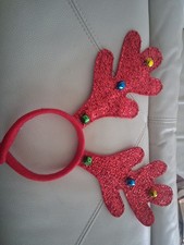 Christmas Reindeer Antlers Headband With Jingle Bells Barely Worn