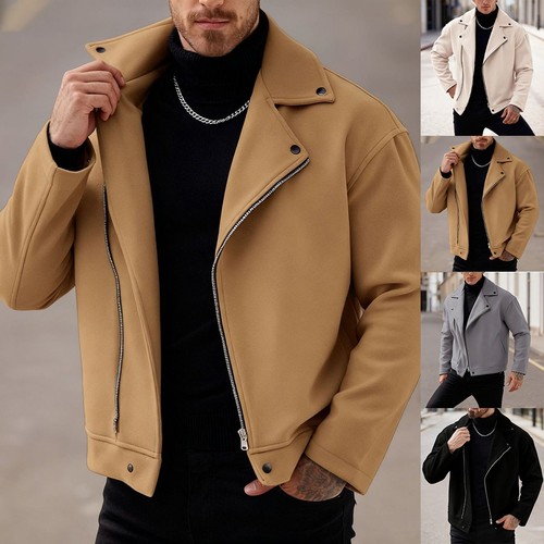 Cropped lapel woolen jacket - lapel,