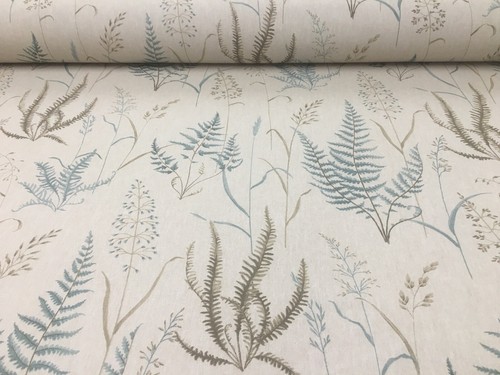 French linen fabric forest - linen,