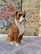 Lovely Boxer Dog Statue. Heavy. Very Detailed Figurine Of A Boxer Type Dog.