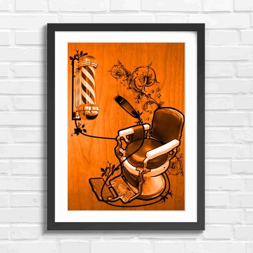 Retro barber chair - retro, pole