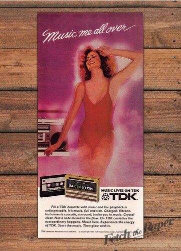 Tdk cassette tape music - music, woman