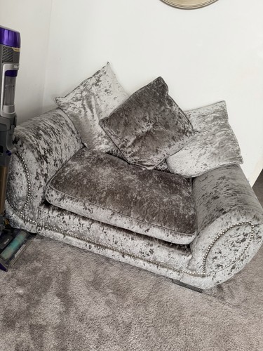Crushed silver cuddle chair - cuddle,