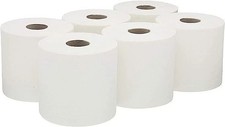 6x Centre Feed Rolls 2Ply White Embossed Kitchen Hand Paper Towel Office Work