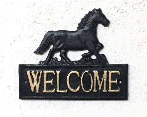 Welcome sign horse cast - welcome,