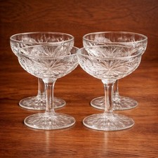 Set of 4 Cut Glass Champagne