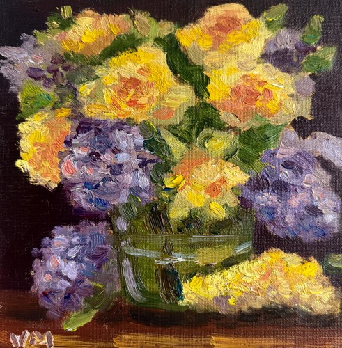Floral oil painting canvas - floral,