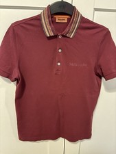 Missoni Mens Polo Shirt Size XS/S In Burgundy Good Quality Brand New Without Tag