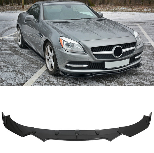 Gloss black front bumper - black,