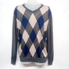 Ian Poulter IJP Design Jumper Sweater Fine Merino Wool Argyle Diamond Medium